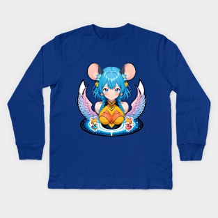 Mouse hamster cute girl Kids Long Sleeve T-Shirt